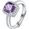 HCMA Nuovi anelli di nozze alla moda creati con anello di ametista per le donne Gioielli in argento 925 di moda con regalo per feste di pietre preziose