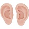 ZJchao 1 Paio di Orecchio in Silicone Modello, Riutilizzato Morbido Orecchio Finto Orecchio per Orecchini Gioielli Display Orecchio in Gomma per la Pratica del Piercing