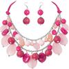 Bocar JEWELRY Collana a 2 strati con perline grosse alla moda, idea regalo da donna Standard, Nessuna pietra preziosa(NK-10619)