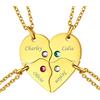 FindChic Collana Cuore Personalizzata a Puzzle 2/3/4/5/6 Pezzi in Acciaio Inossidabile Collana Coppia Famiglia Amicizia Colore Argento Oro Nero Regalo Confezione