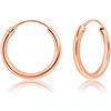 DTPsilver® Orecchini Cerchio Donna Argento 925 Placcato Oro Rosa - Orecchini a Cerchio Donna - Piccoli - Medi - Grandi - Spessore 2 mm - Diametro 10, 12, 14, 16, 18, 20, 30, 40, 50, 60, 70, 80 mm