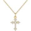 U7 Collana Donna Croce con Zirconi+ Catena Acciaio 45+5 cm, 3 Taglie Colori | Collana croce donna con Zirconi 5A+, ciondolo croce in rame placcato platini/oro 14K/oro rosa, regalo per donna mamma amica