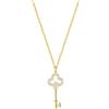 HCMA Ciondolo chiave vintage in argento sterling 925 con pavé di cristallo, collana placcata in oro 14k, regalo per gioielli da donna di lusso leggero e temperamento