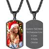 Supcare Collana con Foto Personalizzata, Cuore/Militare + 6 Stili Collana Donna Uomo Ciondolo Portafoto, Argento/Nero/Oro Collana Personalizzata con Foto+ Incisione, Idee Regalo per Donna Uomo Ragazzi