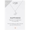 LUUK LIFESTYLE Collane per Donna e Ragazza in Argento Sterling 925, 50 cm | Ciondolo e cartolina HAPPINESS, Regali per Lei, Moglie, Mamma, Amica, Natale, Gioielli alla moda, Argento, Oro e Oro rosa