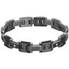 K JEWELS - Fiber Star, bracciale da uomo in acciaio con fibra di carbonio e diamanti, lunghezza 21 cm, Meccanica Line