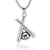 HZMAN Baseball Bat Pendant Necklace for Men Sports Stainless Steel Baseball Game Team Pendant Necklace Jewelry Gift