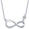 Unendlich U Collana da donna con ciondolo a forma di simbolo dell'infinito, in argento Sterling 925 intarsiato con zirconi, regalo di Natale o di compleanno e Argento, colore: Silver