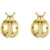 SALAN Gold Color Ladybug Tiny Stud Orecchini 925 Sterling Silver Donne Gioielli Insetti Carini Nuovi Sulle Orecchie Ipoallergenico