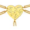 FindChic Collana Cuore Personalizzata a Puzzle 2/3/4/5/6 Pezzi in Acciaio Inossidabile Collana Coppia Famiglia Amicizia Colore Argento Oro Nero Regalo Confezione