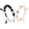 TOTWOO Bracciali a Perle per Coppie - Pietre Naturali & Acciaio Inossidabile con Energia Positiva, Regolabili Braccialetti Sole-Luna (non Smart), Il Regalo Perfetto per Amore e Amicizia