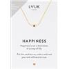 LUUK LIFESTYLE Collane per Donna e Ragazza in Argento Sterling 925, 50 cm | Ciondolo e cartolina HAPPINESS, Regali per Lei, Moglie, Mamma, Amica, Natale, Gioielli alla moda, Argento, Oro e Oro rosa