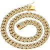 HCMA Iced Out uomini Collana cubana Catena di gioielli hip hop Girocollo Chiusura con strass in argento dorato per uomo Rapper Collane Link