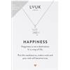 LUUK LIFESTYLE Collane per Donna e Ragazza in Argento Sterling 925, 50 cm | Ciondolo e cartolina HAPPINESS, Regali per Lei, Moglie, Mamma, Amica, Natale, Gioielli alla moda, Argento, Oro e Oro rosa