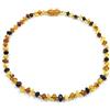 Amber Jewelry Shop - Collana in ambra baltica naturale, 33 cm, unisex, AMBRA, Ambra
