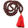 INFINITY GEMS Nappa naturale in palissandro indiano AAA da 6 mm rosso/cotone premium Classico 108 Mala da meditazione annodato | Design naturale elegante | Collana Yoga| Japa Mala