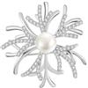 HCMA Spille di gioielli di Natale per le donne Spilla di lusso per feste in argento 925 Gioielli di perle Spille per feste di Natale con fiocco di neve unisex