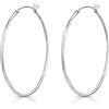 DTPsilver® Orecchini a Cerchio/Creoli - Argento 925 - Chiusura a Leva - Piccoli/Medi/Grandi - Spessore 1.2 mm - Diametro 10, 12, 14, 16, 18, 20, 25, 30, 35, 40, 50, 60 mm