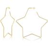 U7 Orecchini Donna Cerchio Pendenti Stella Acciaio Chirurgico 30-100 mm | Orecchini cerchio donna a stella acciaio inossidabile chirurgico, 4 colori, 30/40/50/60/70/80/90/100 mm, regalo per donna