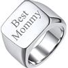 FindChic Anello uomo in acciaio inossidabile 316L, stile quadrato, anello quadrato, anello oro/nero/grigio/argento misura 14,5-32,5 regalo di ricordo per uomo， confezione regalo
