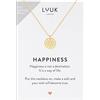 LUUK LIFESTYLE Collane per Donna e Ragazza in Argento Sterling 925, 50 cm | Ciondolo e cartolina HAPPINESS, Regali per Lei, Moglie, Mamma, Amica, Natale, Gioielli alla moda, Argento, Oro e Oro rosa
