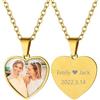 Supcare Collana con Foto Personalizzata, Cuore/Militare + 6 Stili Collana Donna Uomo Ciondolo Portafoto, Argento/Nero/Oro Collana Personalizzata con Foto+ Incisione, Idee Regalo per Donna Uomo Ragazzi