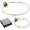 Netrox Bracciale Perline in Vetro Bianche Fatto a Mano, Regolabile, Unisex | Braccialetto con perline di vetro bianche, fatto a mano e regolabile, stile elegante e minimal, idea regalo per uomo e donna