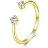 LAYCHEN Anello Regolabile In Oro Bianco Con Moissanite, In Argento Sterling 925, Squisito Anello Aperto Per Donna, Regalo Di Alta Gioielleria