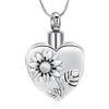 QGJNSGC Collana con urna a forma di cuore per ceneri, da donna, girasole, gioiello per cremazione, ciondolo a forma di cuore, gioiello commemorativo regalo per una perdita dei propri cari