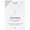 LUUK LIFESTYLE Collane per Donna e Ragazza in Argento Sterling 925, 50 cm | Ciondolo e cartolina HAPPINESS, Regali per Lei, Moglie, Mamma, Amica, Natale, Gioielli alla moda, Argento, Oro e Oro rosa