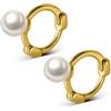 LAYCHEN Orecchini A Cerchio Huggies In Argento Sterling 925, Semplici, Con Perle D'acqua Dolce Naturali, Per Donna, Gioielli Da Piercing