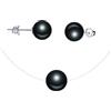 CPSLOVE Collane da donna, Orecchini da donna, Parure di gioielli in argento 925, Collana pendente di perle a catena invisibile in nylon trasparente, Collana girocollo, Orecchini di perle