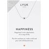 LUUK LIFESTYLE Collane per Donna e Ragazza in Argento Sterling 925, 50 cm | Ciondolo e cartolina HAPPINESS, Regali per Lei, Moglie, Mamma, Amica, Natale, Gioielli alla moda, Argento, Oro e Oro rosa