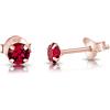DTPsilver® Orecchini Punto Luce Oro Rosa - Orecchini Argento 925 Placcati Oro Rosa con Cristalli Colorati 4 mm - Orecchini Donna Oro Rosa - Punto Luce Orecchini Donna - Orecchini Piccoli Oro Rosa