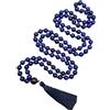 INFINITY GEMS Collana Mala con lapislazzuli afgano naturale AAA 108 perline 6mm Guarigione Nappa annodata Protezione spirituale Meditazione Equilibrio Japa Mala