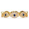 PERIMADE Delicato anello a fascia contro il malocchio da donna, placcato oro 18 carati, con zirconia cubica blu Nazar, impilabile, non si ossida, in argento Sterling 925, anello impilabile, regalo di