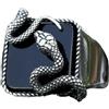 LAYCHEN Anello Da Uomo In Pietra Nera Punk Rock Nuovo Con Serpente 3d In Stile Gotico Biker Anel Gioielli Vintage