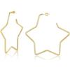 U7 Orecchini Donna Cerchio Pendenti Stella Acciaio Chirurgico 30-100 mm | Orecchini cerchio donna a stella acciaio inossidabile chirurgico, 4 colori, 30/40/50/60/70/80/90/100 mm, regalo per donna