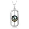 NONNYLLEI Collana di Perle Nere Tahitiane - Regalo per Donna, Moglie, Matrimonio, Compleanno, Anniversario - Gioielli in Argento per Festa della Mamma e San Valentino