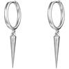 IMINI Minimalist Spike Dangle Drop Hoop Earrings for Women Teen Girls Men Sterling Silver Hoops Cuff Cartilage Tragus Helix Wrap Geometric Hypoallergenic Fashion Personalized Punk
