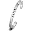 Generic Braccialetto religioso cristiano WWJD a forma di croce, braccialetto rigido per prima comunione, regalo ispiratore