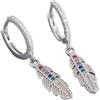 LAYCHEN Orecchini Pendenti con Pendente in Piuma di Zircone di Colore Francese di Lusso in Argento Sterling 925 Regalo di Gioielli da Donna della Boemia