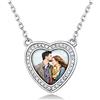 Custom4U Collana personalizzata con foto, ciondolo personalizzato in argento sterling AAAAA+ con zirconi cubici con qualsiasi testo desideri, 16''/18''22'' (con confezione regalo)