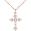 U7 Collana Donna Croce con Zirconi+ Catena Acciaio 45+5 cm, 3 Taglie Colori | Collana croce donna con Zirconi 5A+, ciondolo croce in rame placcato platini/oro 14K/oro rosa, regalo per donna mamma amica