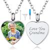 Custom4U Collana Urna a Forma Cuore Albero della Vita per Ceneri Cane Gatto Ciondolo Porta Ceneri Nome/Foto Personalizzata in 316L Acciaio inossidabile Impermeabile