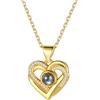 Custom4U Collana Personalizzata per Donne, Collana a Proiezione Oro/Argento Ciondolo Cuore con Foto all'Interno, Catena in Ottone 40+5cm Gioiello Regalo per Mamma Figlia Moglie in Anniversario