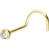 PIERCINGLINE Piercing da naso a spirale in oro 750, 18 carati, cristallo da 2,2 mm, colore a scelta