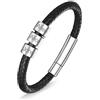 Custom4U Braccialetto Uomo DIY 1/2/3/4/5 Nome Testo Bracciale Donna Personalizzato Bracciale di Corda Intrecciata Pelle Bracciale Cuoio Caucciu Famiglie Amici Coppie BFF Regalo Compleanno