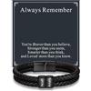 Custom4U Bracciale in Pelle Intrecciata Personalizzato per Uomini, 1-5 Nomi Incisi Perle Acciaio Inossidabile Bracciale con Nome Personalizzato Gioielli Regalo per Uomo Lui Marito Papà Padre