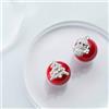 WOZUIMEI Orecchini in Argento S925 Orecchini da Donna con Diamante Rosso Dolce Conchiglia Perla Pupazzo Di Neve Di Natale Ornamenti Natalizi Gioielli Orecchioun paio, Argento 925